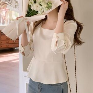 Elegant Cream Women's Top